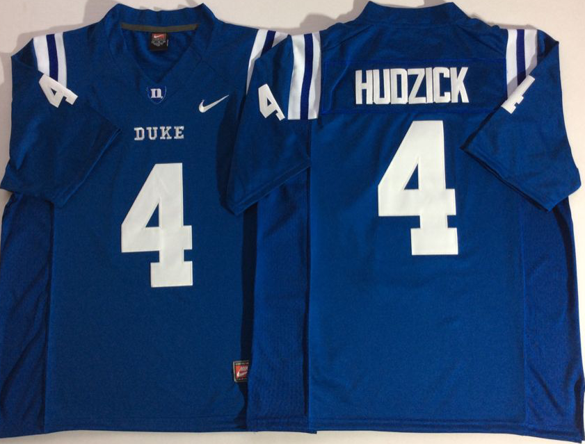 Men Duke Blue Devils #4 Hudzick Blue Nike NCAA Jerseys